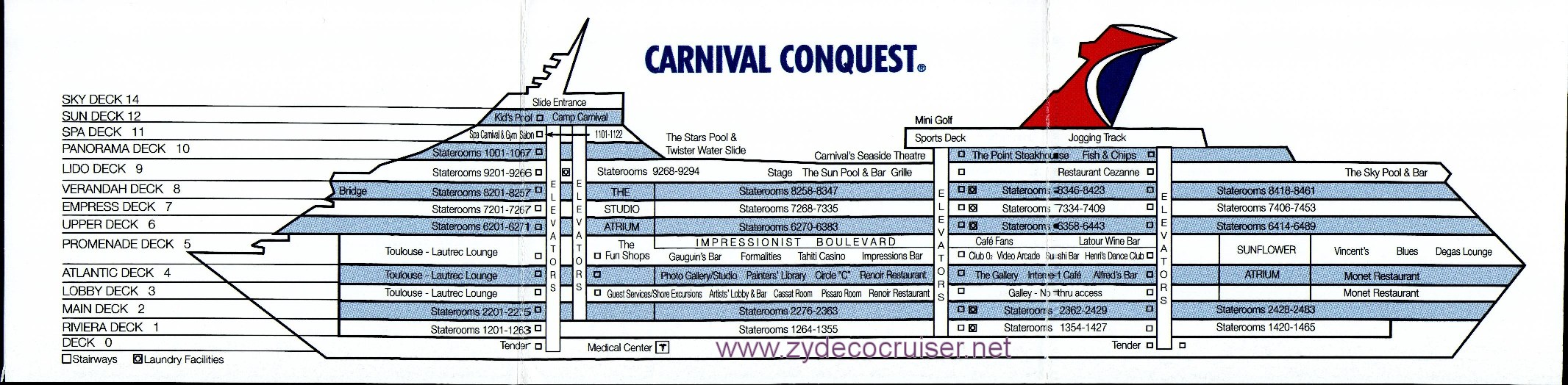 carnival cruise conquest floor plan
